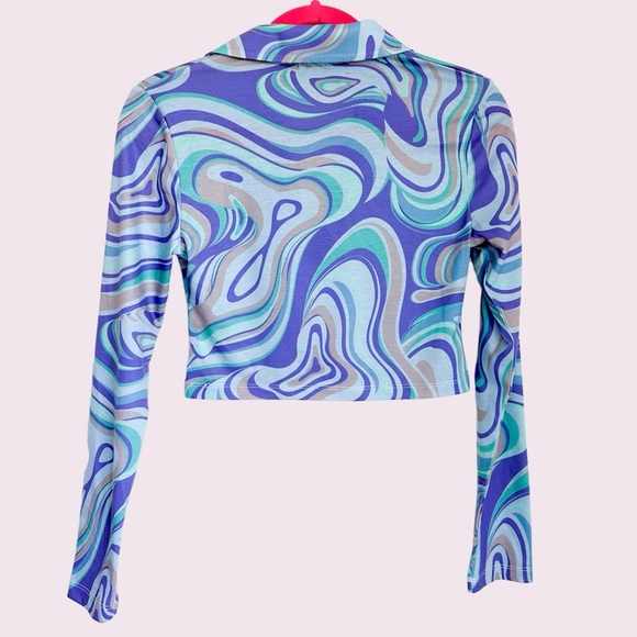 Reclaimed Vintage trippy cropped long sleeve - Picture 2 of 8